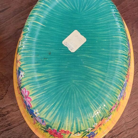 Vintage 3D 9" Easter Bunny Plastic Bowl with Lid Tulips Spring READ - Picture 7 of 8
